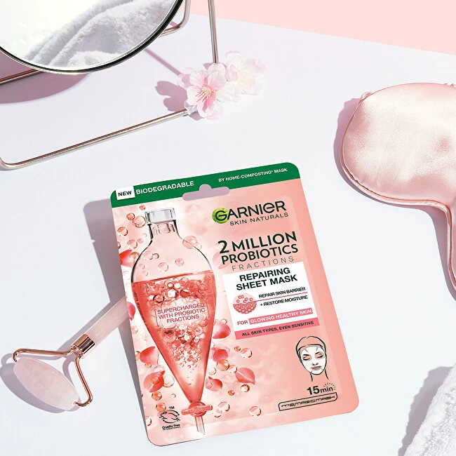 Garnier Skin Naturals 2 Million Probiotics Repairing Sheet Mask Face Mask moterims, 1 vnt.