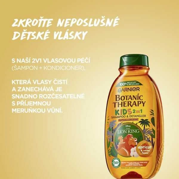Garnier Botanic Therapy Kids Lion King Šampūnas & Detangler Šampūnas vaikams, 400 ml