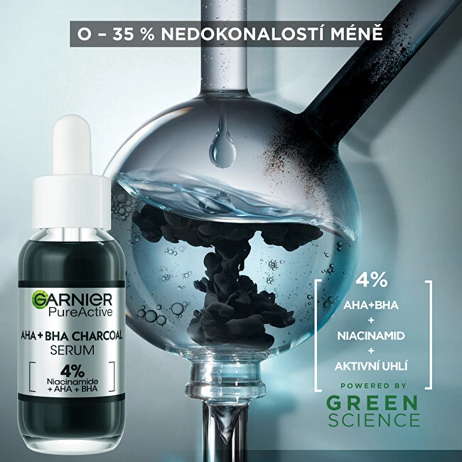 Garnier Pure Active AHA + BHA anglies serumas unisex odos serumas, 30 ml