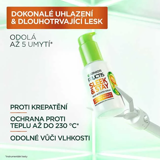 Garnier Serumas sausiems ir besiveliantiems plaukams Fructis Keratin Sleek (šilumos aktyvuojamas serumas) 50 ml