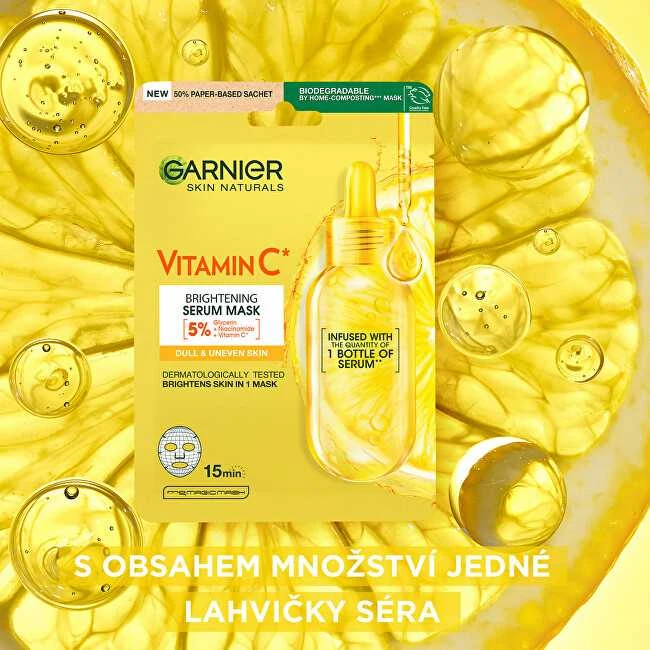 Garnier Šviesinančių audinio kaukių su vitaminu C rinkinys 4+1 vnt.