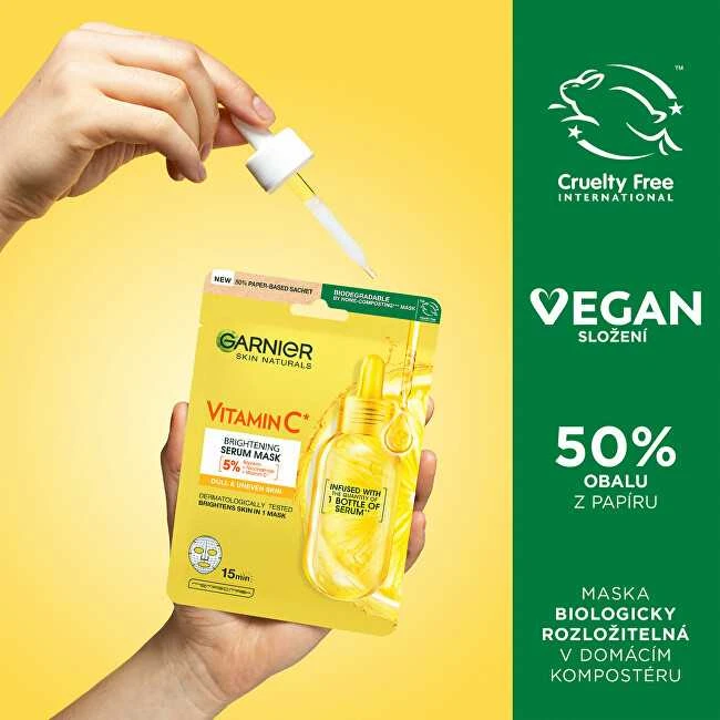 Garnier Šviesinančių audinio kaukių su vitaminu C rinkinys 4+1 vnt.