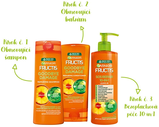 Garnier Fructis SOS Repair plaukų serumas 10 IN 1 moterims, 400 ml