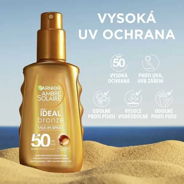 Garnier Ambre Solaire Ideal Bronze Milk-In-Purškiklis Sun Losjonas kūnui