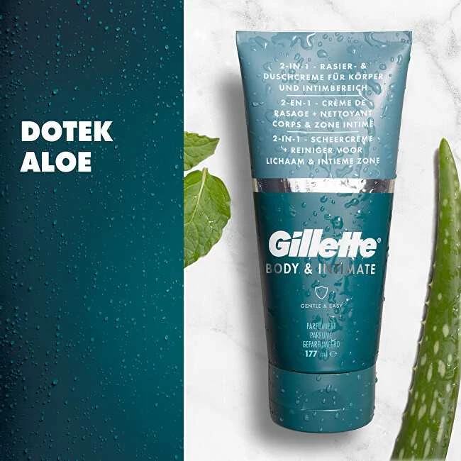 Gillette Body & Intimate Pubic 2in1 Skutimosi Kremas ir Valiklis, 177 ml