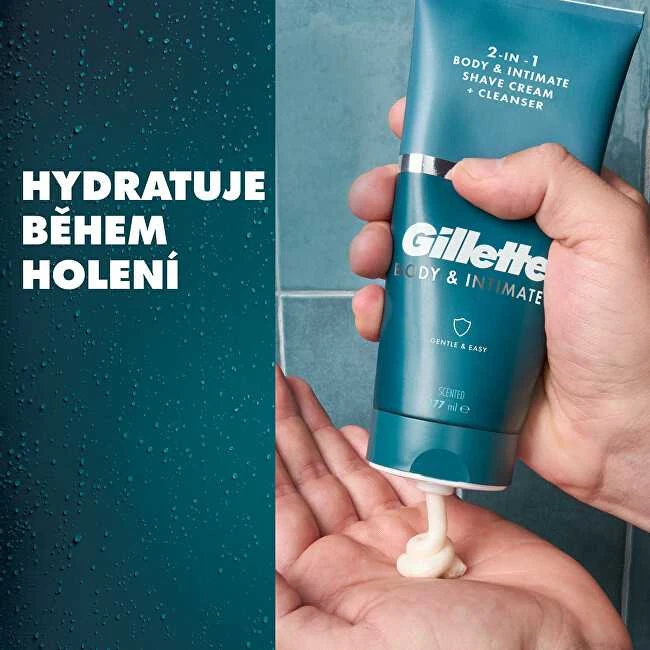 Gillette Body & Intimate Pubic 2in1 Skutimosi Kremas ir Valiklis, 177 ml