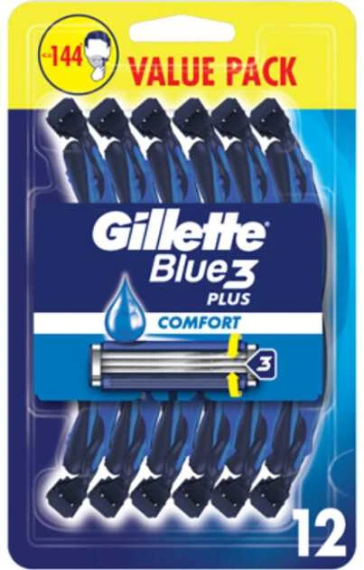 Gillette Blue3 Comfort Vienkartiniai Skustuvai Vyrams, 12 vnt.