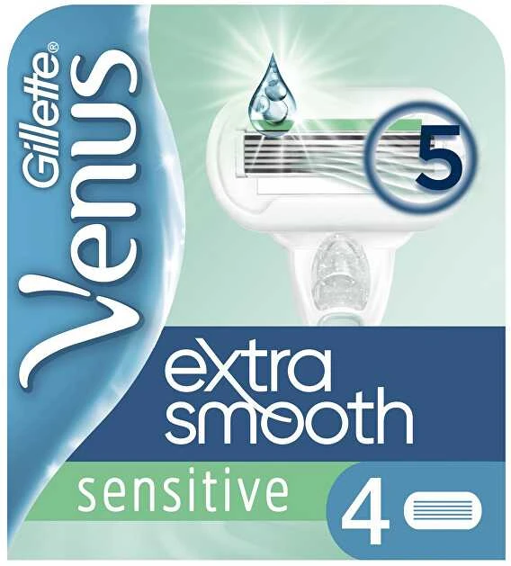 Gillette Venus Deluxe Smooth Sensitive Skustuvo Keičiamos Galvutės, 4 vnt