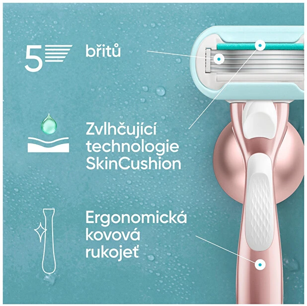 Gillette Keičiamos galvutės „Pro Smooth Sensitive“, 6 vnt. + dangtelis