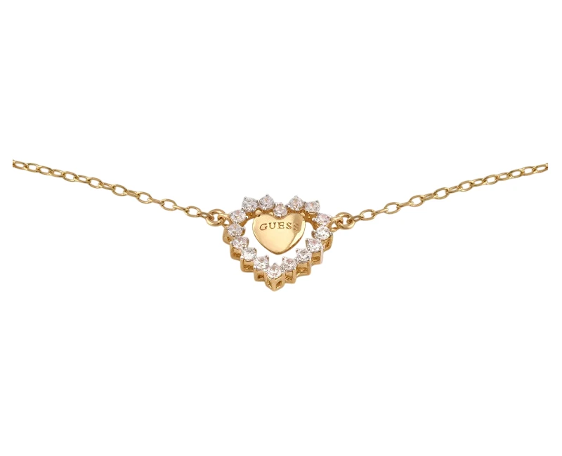 Guess Auksu padengtas širdies formos vėrinys „Jardin“ JSBN04456JWYGT/U