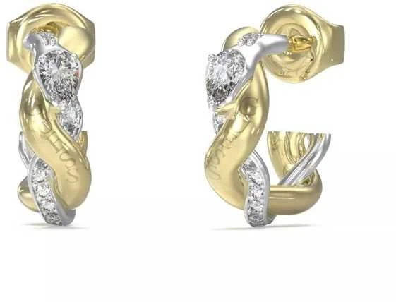 Guess Madingi dvispalviai auskarai su cirkoniais Twist JUBE05065JWYGRHT/U