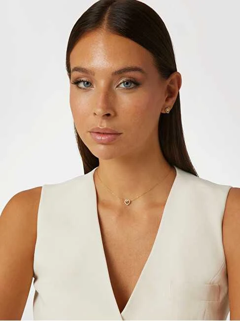 Guess Auksu padengtas širdies formos vėrinys „Jardin“ JSBN04456JWYGT/U