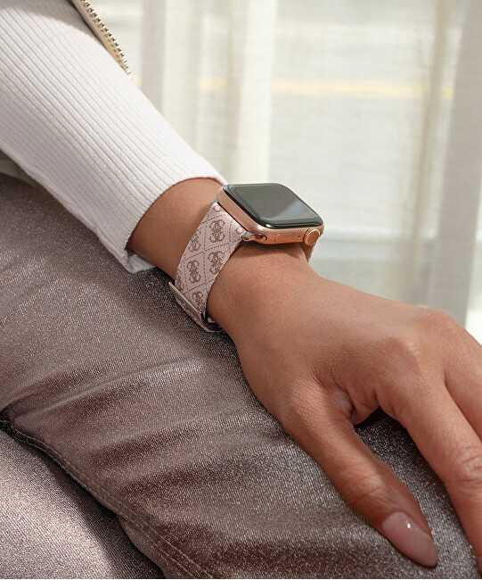 Guess Odinis dirželis „Apple Watch“ (38–41 mm) – rožinis CS2009S2