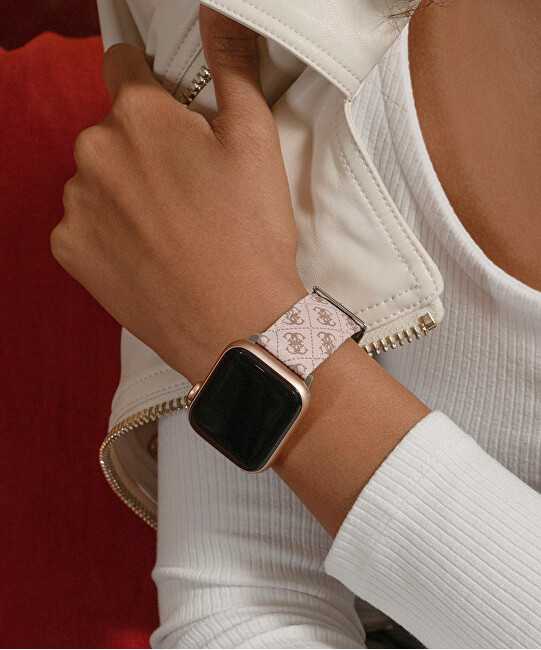 Guess Odinis dirželis „Apple Watch“ (38–41 mm) – rožinis CS2009S2