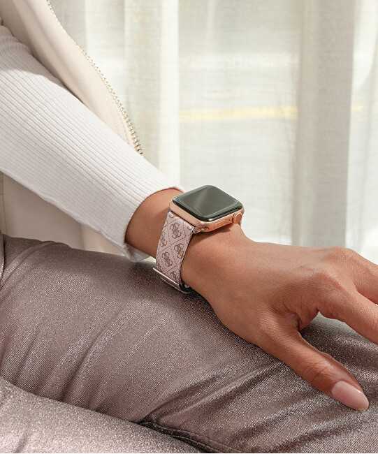 Guess Odinis dirželis „Apple Watch“ (38–41 mm) – rožinis CS2009S2