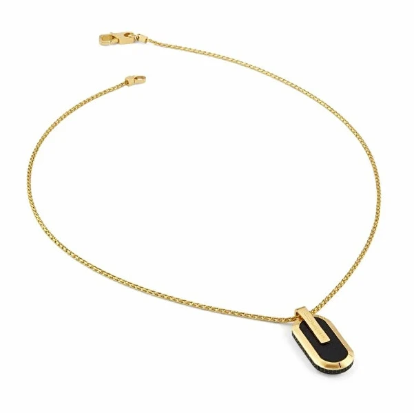 Guess Vyriškas paauksuotas plieno vėrinys „Racer Tag“ JUMN04038JWYGBKT
