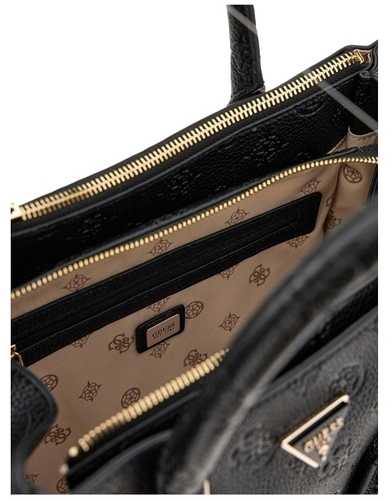 Damska torebka kuferek Guess HWPD98 88070 juoda su logo