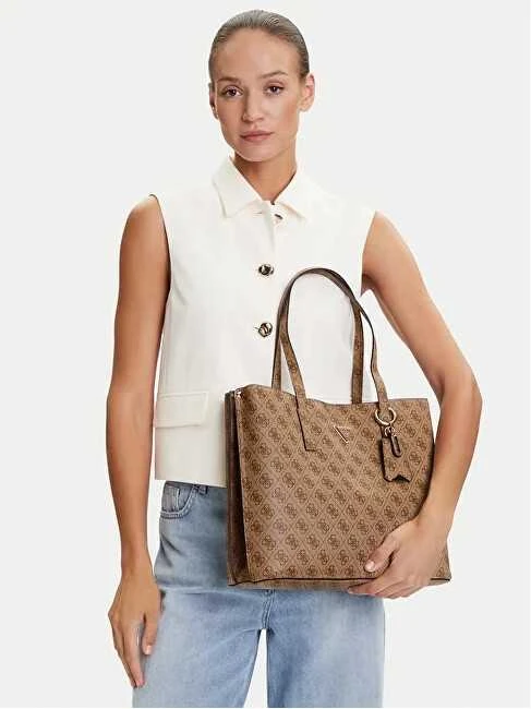 Damska torebka tote Guess HWSG69 74230 – latte su logo