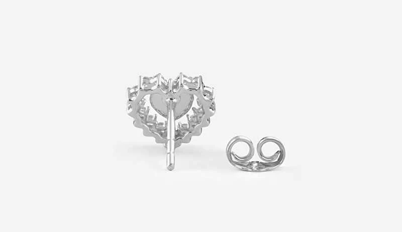 Guess Sidabriniai auskarai „Heart Jardin“ JSBE04458JWRHT/U