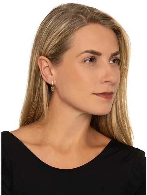 Guess Stylish steel earrings with Huggie Me crystals JUBE03147JWRHT/U