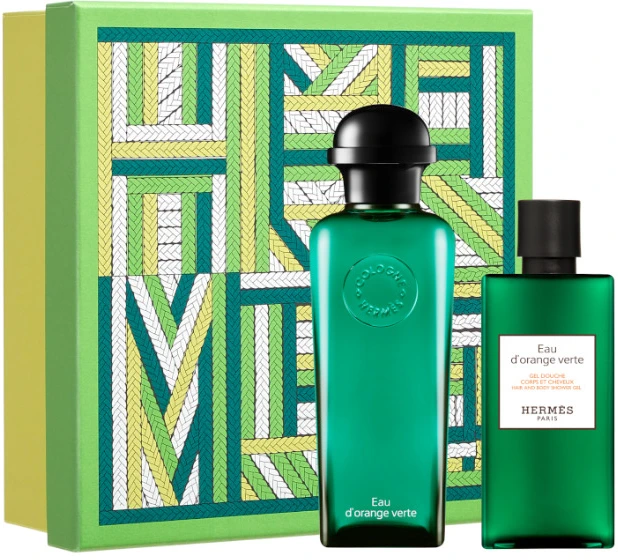 2 dalių rinkinys Hermès Eua De Oranžinis Verte Eau Cologne 100ml + dušo želė 80ml