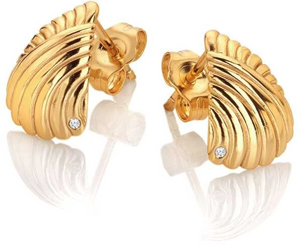 Hot Diamonds Elegantiški paauksuoti auskarai su deimantu Golden Edit Hope DE839