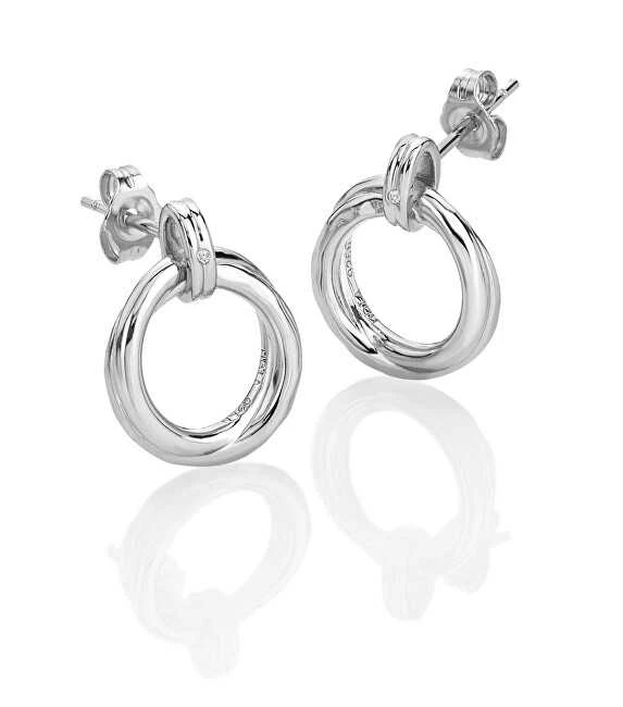 Hot Diamonds Sidabriniai kabantys auskarai su deimantais Aura DE824