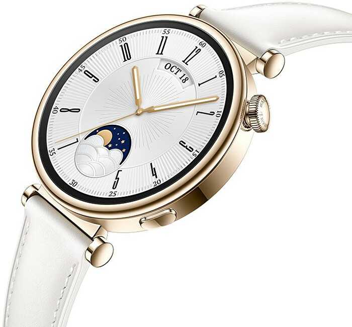 HUAWEI WATCH GT4 41mm Gold White Leather Armband