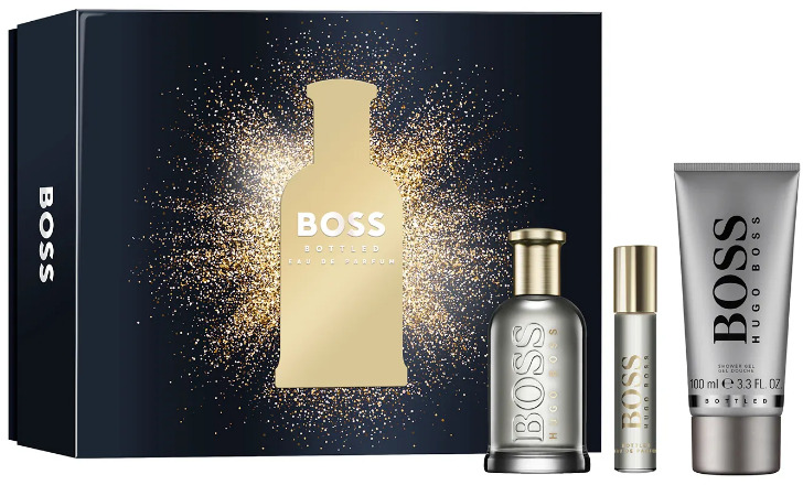 Hugo Boss BOSS Bottled rinkinys vyrams (EDP, 100 ml + EDP, 10 ml + dušo želė, 100 ml)