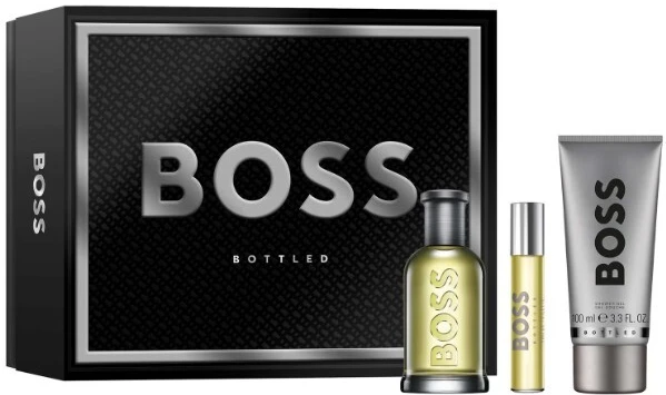 Hugo Boss BOSS Bottled rinkinys vyrams (EDT, 100 ml + EDT, 10 ml + dušo želė, 100 ml)