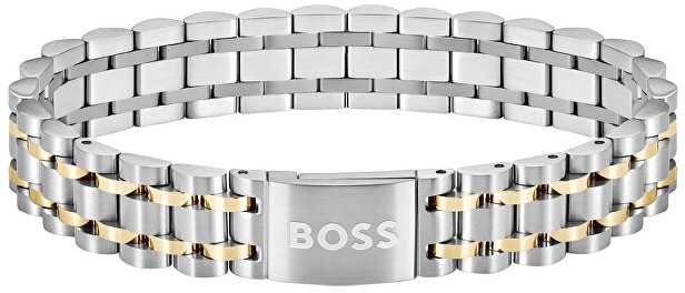 Hugo Boss Elegantiška plieninė dvispalvė apyrankė vyrams Owan 1580647