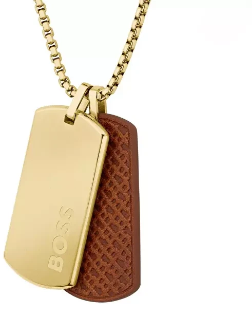 Hugo Boss Auksu padengtas karoliai su kariniais ženkleliais Devone 1580835
