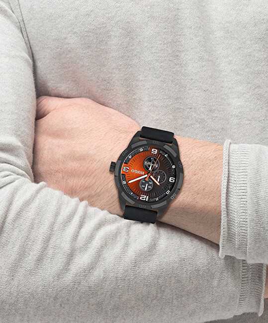Hugo Boss Laikrodis HUGO 1530275. Kwarcowy, Kolor juoda oranžinė. Mężczyzna.