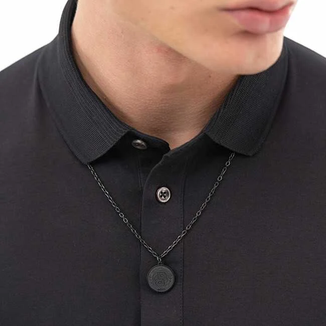 Hugo Boss Men´s juodas steel pakabukas Double B 1580762