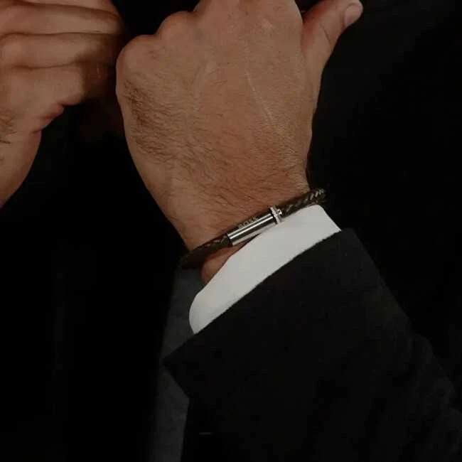 Hugo Boss Stilinga odinė apyrankė Ares Single 1580623