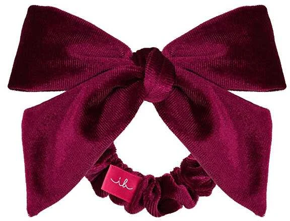 Bordo velvetinė kaspino formos plaukų gumelė