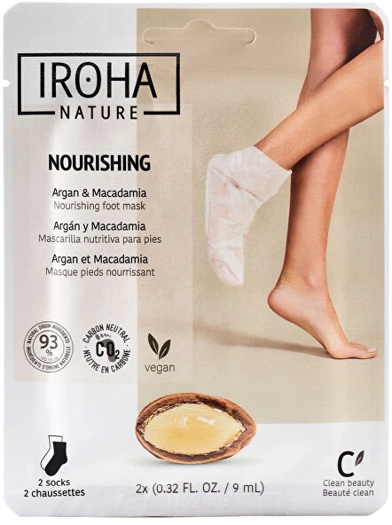 Profesionali kaukė pėdoms Iroha Professional Foot Socks Mask Argan & Macadamia su argano ir makadamijos aliejais, 1 pora