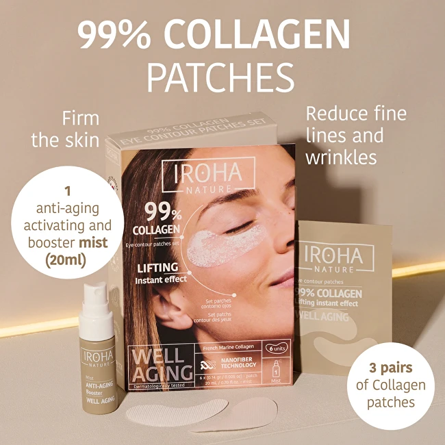 „Iroha Nature“ paakių pleistrai su 99 % kolageno, 6 vnt.