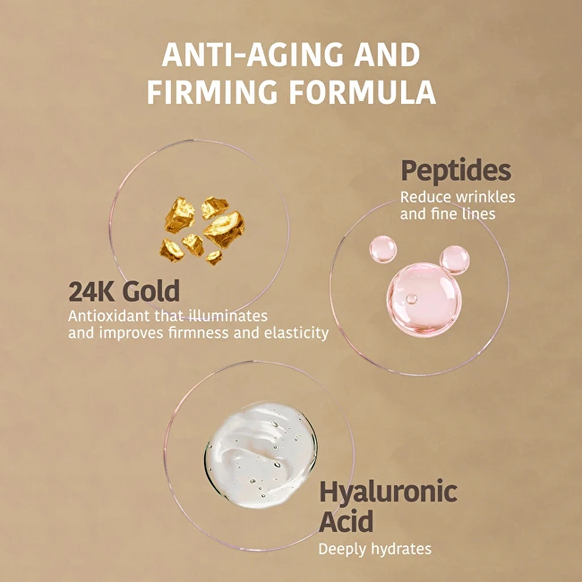 Stangrinamoji paakių kaukė Iroha Nature Gold Anti-age, folijinė, su 24K auksu ir kolagenu, 2 vnt.