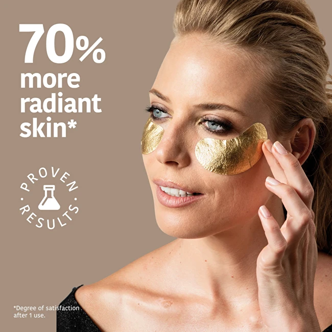 Stangrinamoji paakių kaukė Iroha Nature Gold Anti-age, folijinė, su 24K auksu ir kolagenu, 2 vnt.
