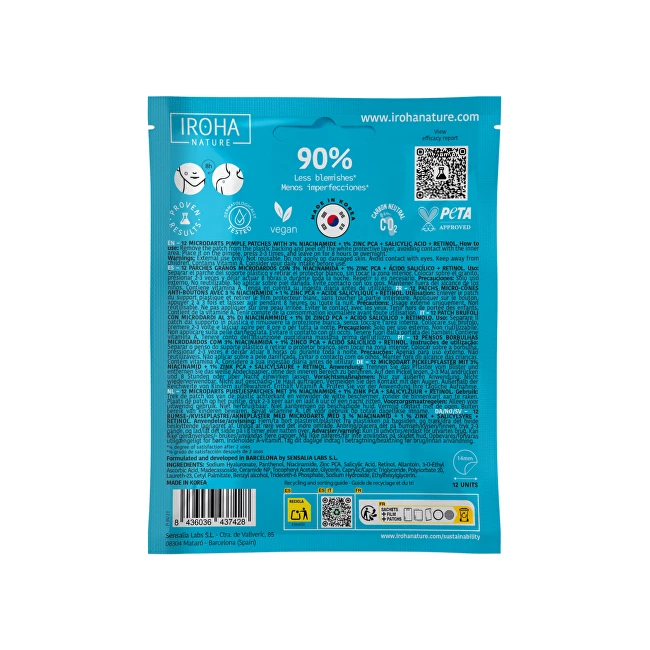 Iroha ACNE PRONE SKIN Microdart Pimple Patches with Salicylic Acid 12 Units