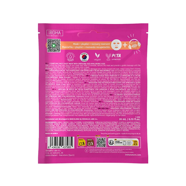 „Iroha Nature“ veido kaukė po treniruotės, blakstienų tušo kaukė po treniruotės, 1 vnt.