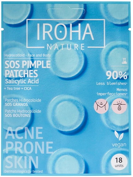 Iroha Nature Hydrocolloide Face & Body SOS Pimple Patches hidrokoloidiniai pleistrai nuo spuogų su salicilio rūgštimi, 1 vnt.