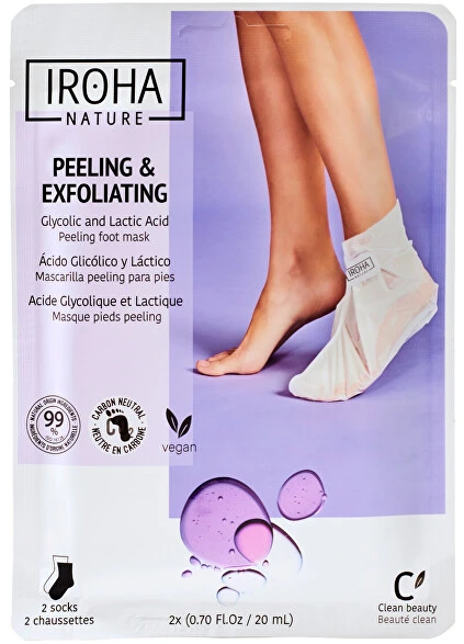 Profesionali kaukė pėdoms Iroha Exfoliating Lavender Foot Socks su levandomis, 1 pora