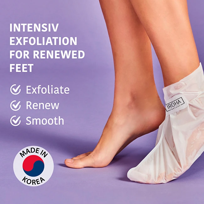 Profesionali kaukė pėdoms Iroha Exfoliating Lavender Foot Socks su levandomis, 1 pora