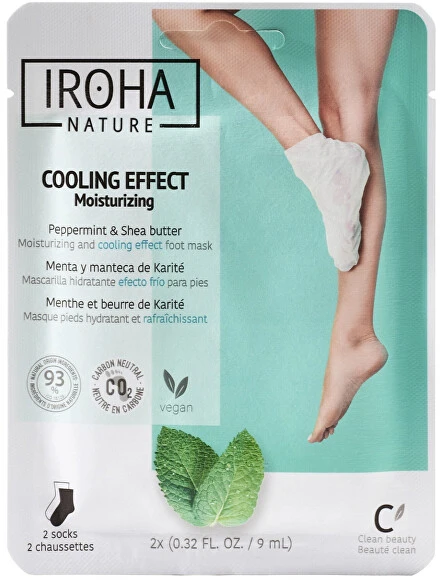 Kaukė pėdoms Iroha Nature Relaxing Peppermint Foot Socks su pipirmėtėm, 1 pora