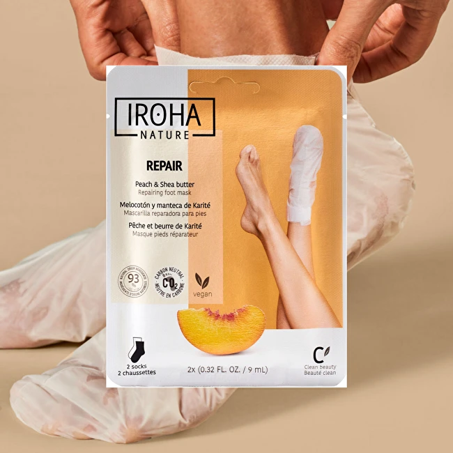 Kaukė pėdoms Iroha Repairing Peach Foot Socks su persikų ekstraktu, 1 pora
