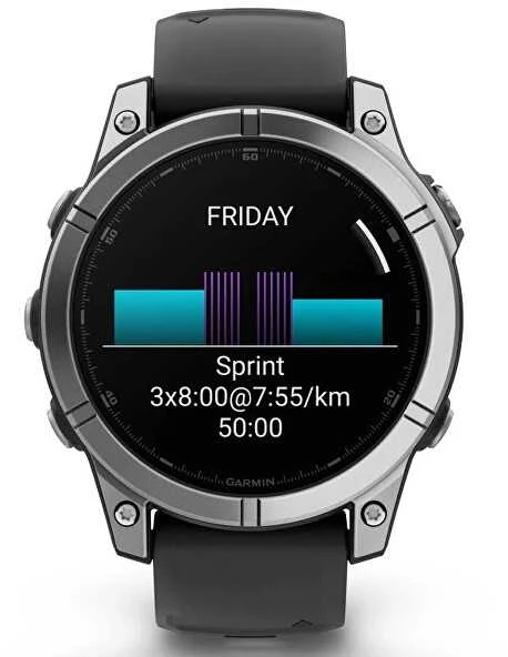Išmanusis laikrodis Garmin Fenix E,47mm,  Nerūdijančio plieno korpusa su juodos spalvos silikoniniu dirželiu