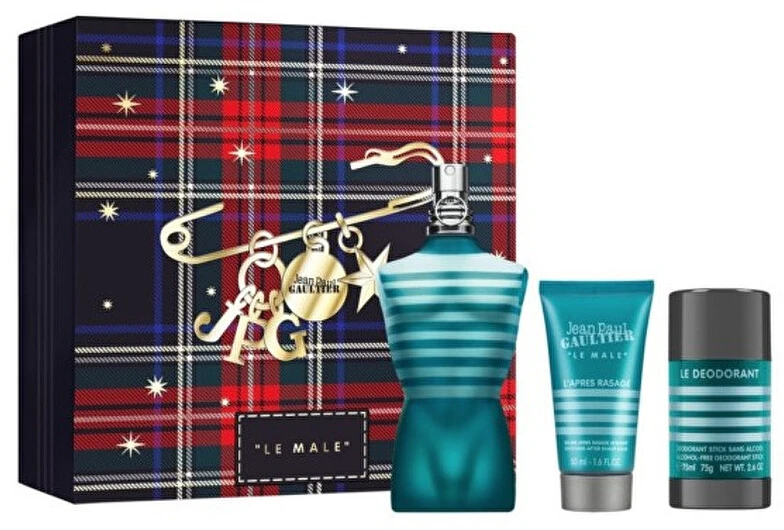 Jean Paul Gaultier Le Male rinkinys vyrams (EDT, 125 ml + balzamas po skutimosi, 50 ml + dezodorantas, 75 g)