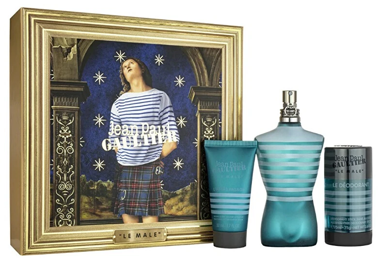 Jean Paul Gaultier Le Male rinkinys vyrams (EDT, 125 ml + balzamas po skutimosi, 50 ml + dezodorantas, 75 g)
